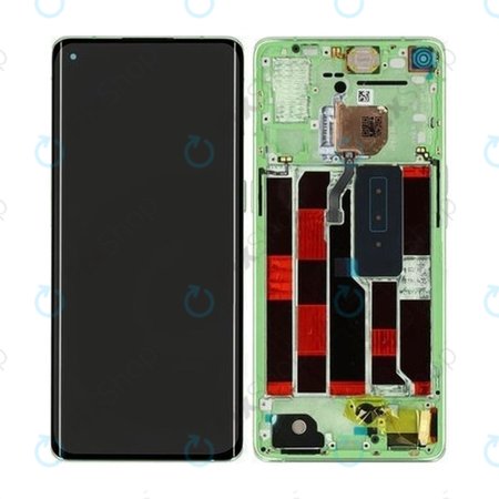 Oppo Reno 4 Pro - LCD zaslon + zaslon osjetljiv na dodir + okvir (zeleni svjetlucavi) - 4905501 Originalni servisni paket
