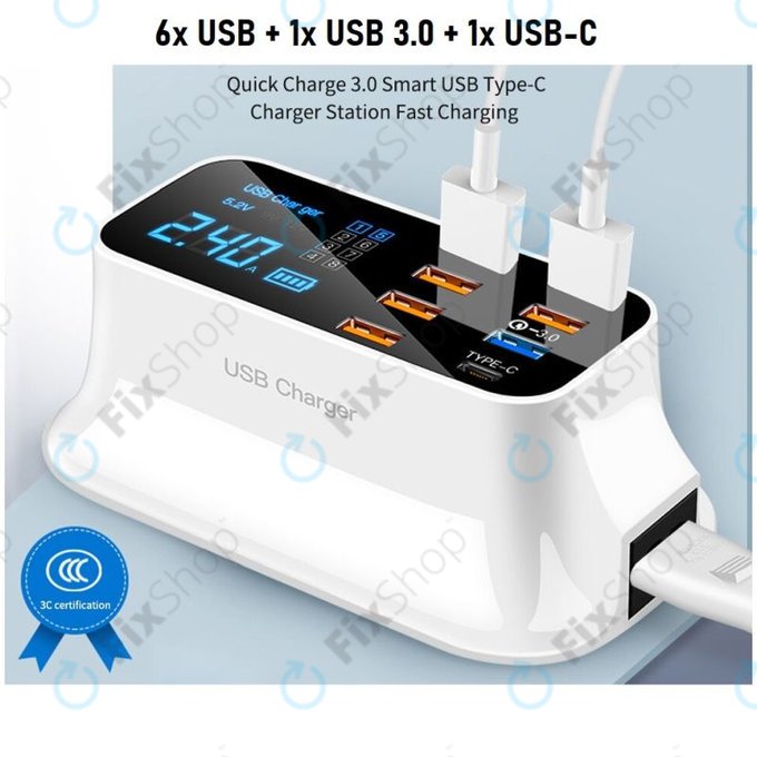 Asometech Model E - USB stanica za punjenje s USB 3.0 & USB-C