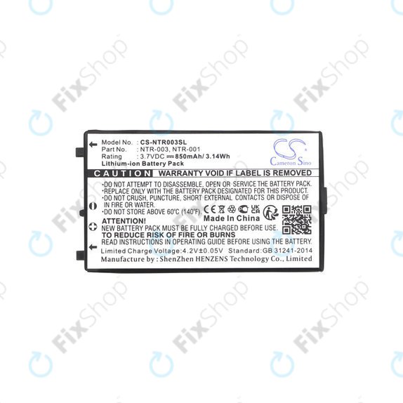 Baterija za Nintendo, 850mAh, Li-Ion, 3.7V, NTR-003, HQ