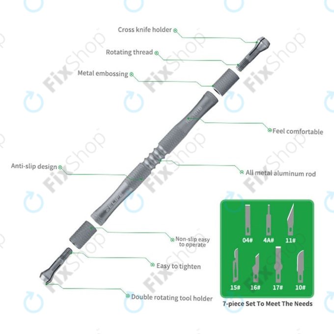 Relife RL-101B - CPU Remove Glue Blade Knife Set 8in1