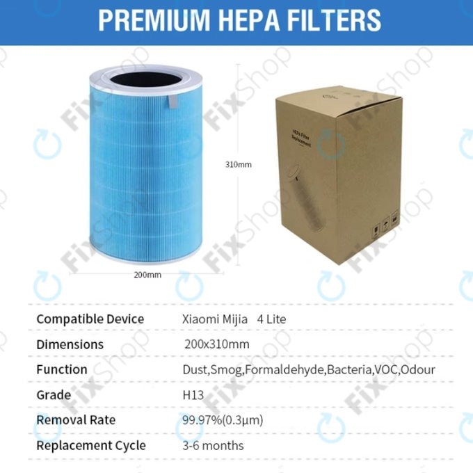 Xiaomi Mi Air Purifier 4 Lite - HEPA filter (Antibakterijski) (Plava)