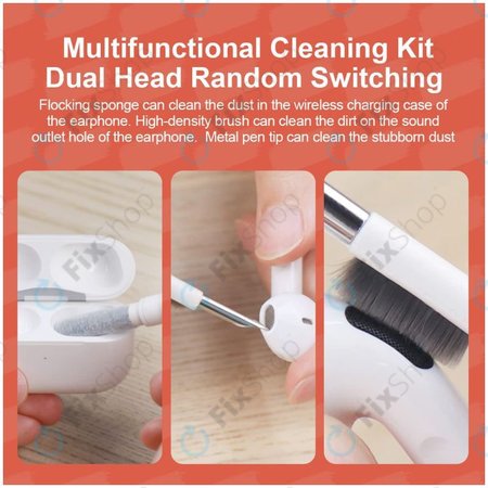 Višenamjenska četka za čišćenje + olovka za čišćenje + izvlakač ključeva (crveno)