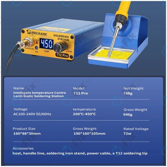 Mechanic T12 Pro - Digitalna stanica za lemljenje (Blue)