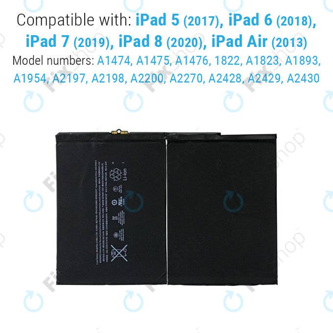 Apple iPad Air, iPad (5. generacija 2017. - 9. generacija 2021.) - Baterija 8827 mAh