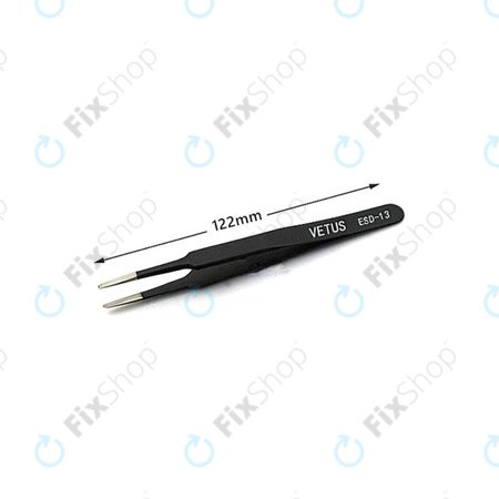 Vetus ESD-13 - Antistatička metalna pinceta s ravnim vrhom (115 mm)