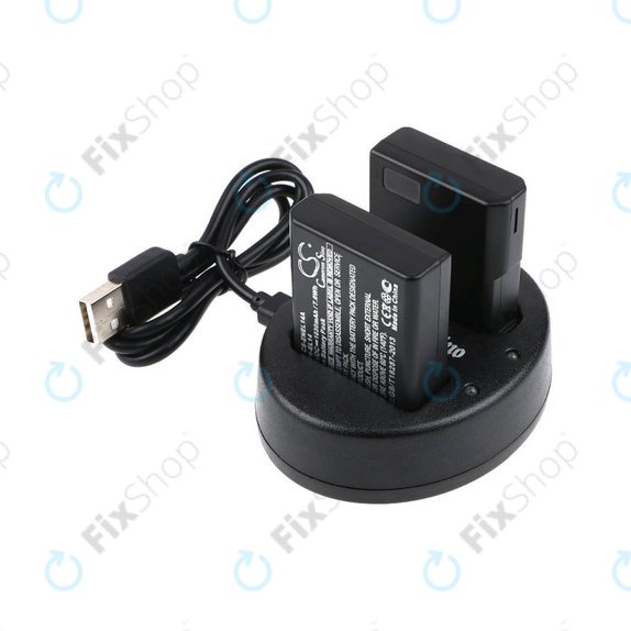 2 baterije s punjačem zaNikon Coolpix P7000, P7700, D3100, D3200, D5100, 1030mAh, Li-Ion, 7.4V, EN-EL14, HQ