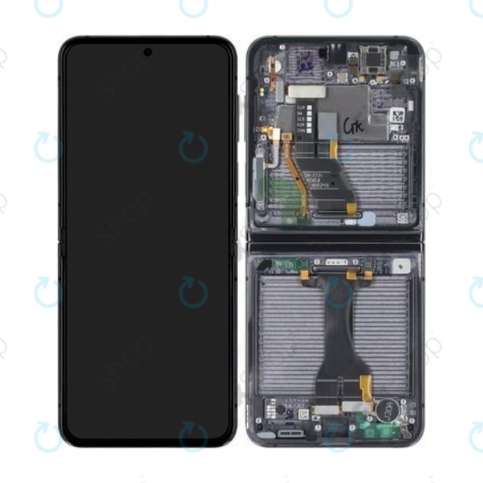 Samsung Galaxy Z Flip 5 F731B - LCD zaslon + zaslon osjetljiv na dodir + okvir (Graphite) OLED