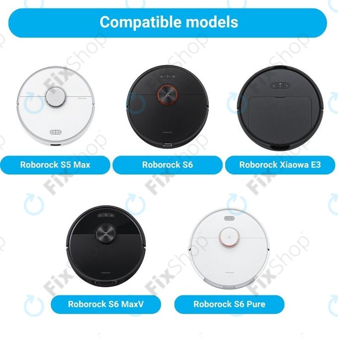 Set rezervnih dijelova za Xiaomi Roborock S5 Max, S6, S6 MaxV, S6 Pure, Xiaowa E3 (2x Glavna četka, 4x Filter, 4x Bočna četka – crna)