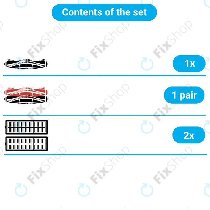 Set rezervnih dijelova za Bissell Crosswave 17132, 2225N, 2582N, 3551N (1x rotirajuća četka za tepihe, 1 par rotirajućih četki za različite površine, 2x Filter)