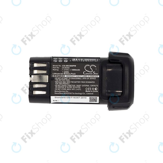 Baterija za Dewalt Dcb095, Dewalt Dcf680, 1000mAh, Li-Ion, 7.2V, DCB080, HQ