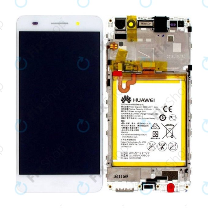 Huawei Y6 II CAM-L21 - LCD zaslon + steklo na dotik + okvir + baterija (White) - 02350VRS Genuine Service Pack