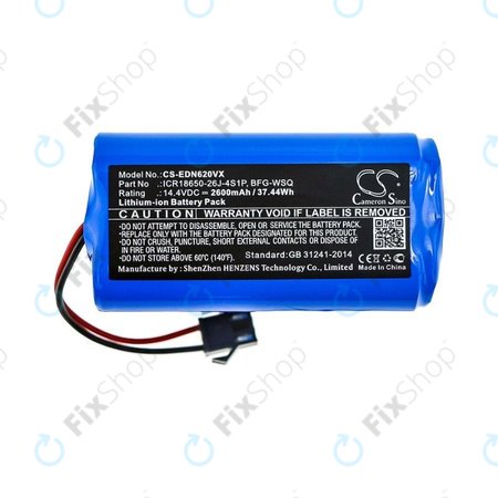 Ecovacs Deebot N79, N79S, Eufy RoboVac-series, Proscenic 850-series - Baterija BFG-WSQ, ICR18650-26J-4S1P, UR18650ZY-4S1P-AAM Li-Ion 14.4V 2600mAh HQ
