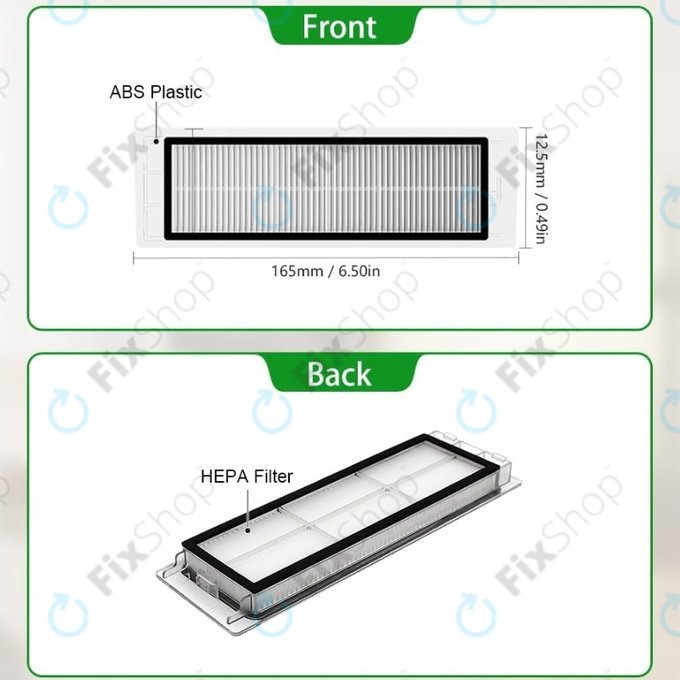 Xiaomi Roborock S5, S5 Max, S6, S6 MaxV, S6 Pure, E4, E5, Mijia 1S, Mi Robot Vacuum Mop 1S, Xiaowa E2, E3, Lite C10 - Filter za prašinu (2kom)