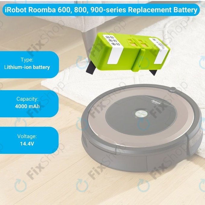 iRobot Roomba 600, 800, 900-series - Baterija 4502233, 4374392, 2130LI 14.4V 4000mAh HQ