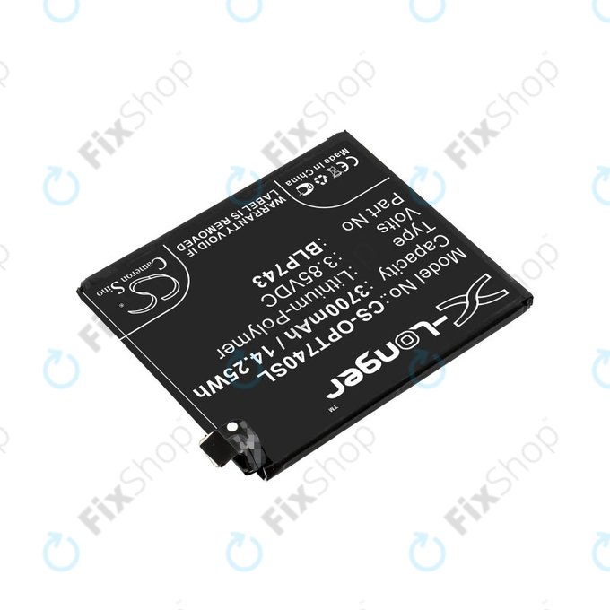 Baterija za  OnePlus 7T, 3700mAh, Li-Pol, 3.85 V, BLP743, HQ