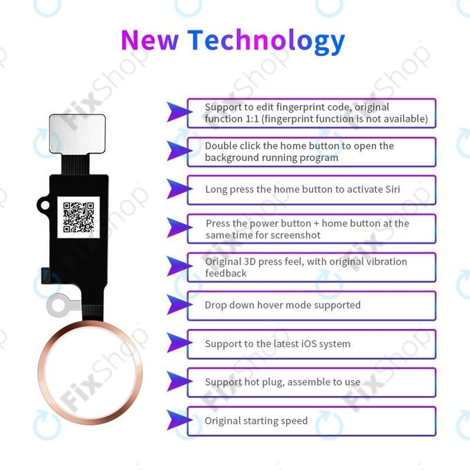 Apple iPhone 7, 7 Plus, 8, 8 Plus, SE (2020), SE (2022) - Tipka Home JCID 7 Gen (srebrna, bijela)