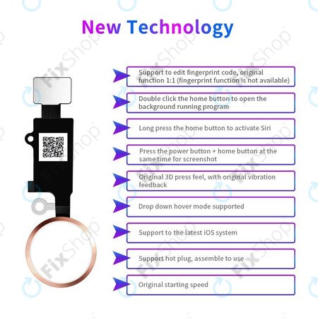 Apple iPhone 7, 7 Plus, 8, 8 Plus, SE (2020), SE (2022) - Tipka Home JCID 7 Gen (Rose Gold)