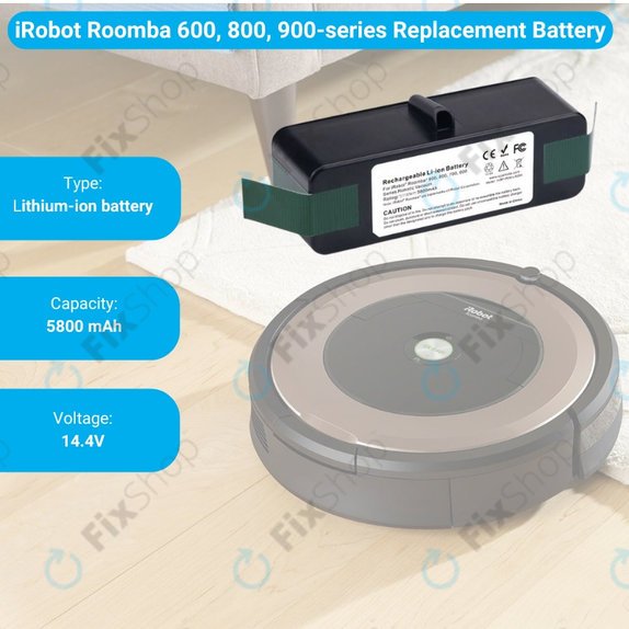 iRobot Roomba 600, 800, 900-series - Baterija 4502233, 4374392, 2130LI Li-Ion 14.8V 5800mAh