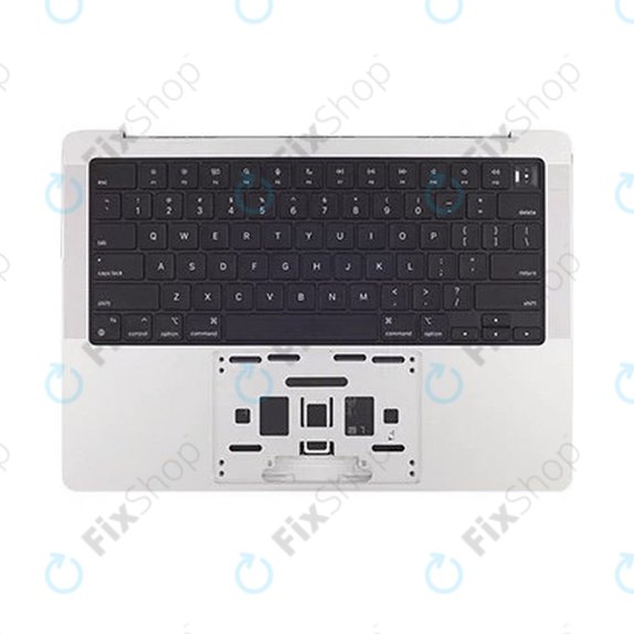 Gornji okvir tipkovnice za MacBook Pro 14", A2442 (2021), A2779 (2023), s US tipkovnicom i baterijom, Silver, 661-21973, Genuine Apple