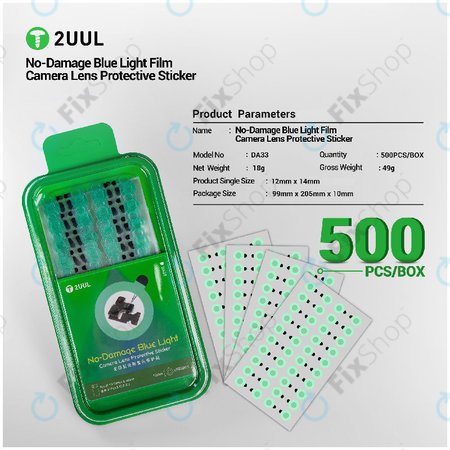Zaštitne naljepnice za leću kamere (filter plavog svjetla), 2UUL DA33, 500kom/pak