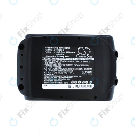 Makita B, C, D, F, G, H, J, L, M, P, S, T, U, V, X-serija - Baterija BL18xx Li-Ion 18V 6000mAh HQ