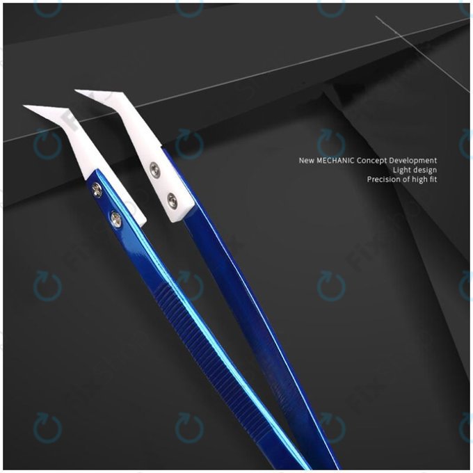 Mechanic CF-17 - Precizna keramička pinceta otporna na toplinu sa zakrivljenim vrhom