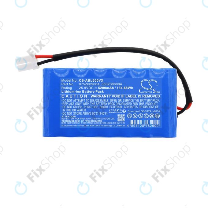 Baterija za Wiper i130S, Ambrogio Twenty Elite, 5200mAh, Li-Ion, 25.9V, 075Z60900A, HQ