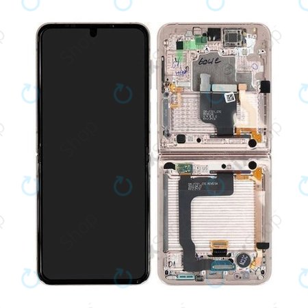 Samsung Galaxy Z Flip 4 F721B - LCD zaslon + zaslon osjetljiv na dodir + okvir (roza zlatna) - GH82-29440C, GH82-30238C, GH82-30239C, GH82-29441C Originalni servisni paket