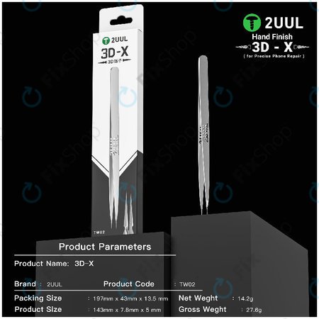 Precizna pinceta, 3D-X ručno obrađena, 2UUL TW02