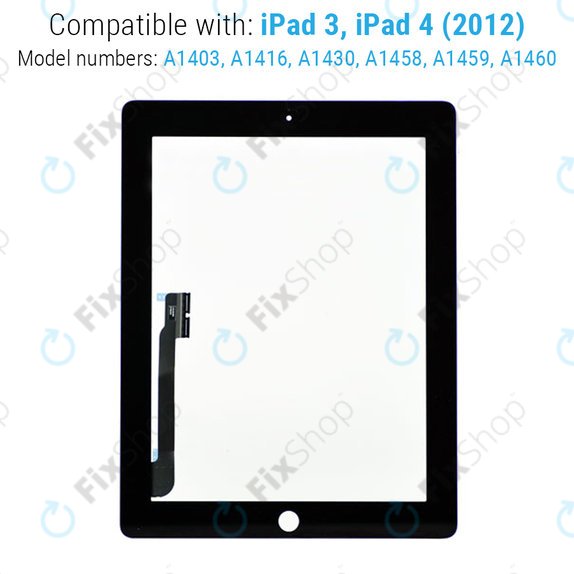 Dodirni ekran s tipkom Home za iPad 3, iPad 4, Black