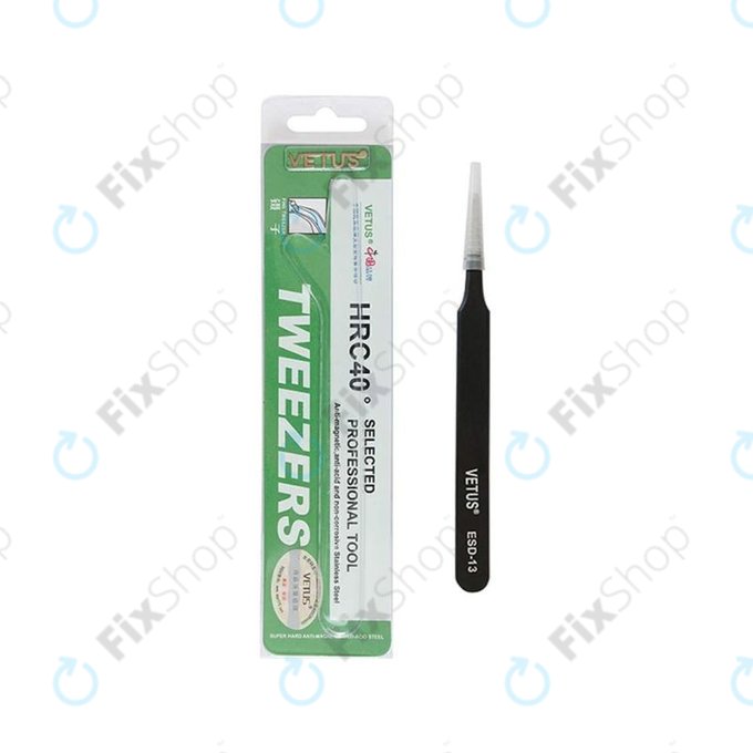 Vetus ESD-13 - Antistatička metalna pinceta s ravnim vrhom (115 mm)