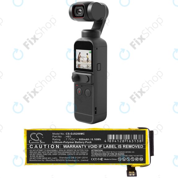 Baterija za DJI Osmo Pocket, Pocket 2, 800mAh, Li-Pol, 7.7V, HB3, HQ