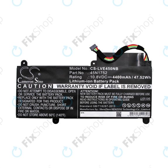 Baterija za Lenovo ThinkPad E450, E455, E460, E465, T470p, ThinkPad Edge E450 i7, 4400mAh, Li-Ion, 10.8V, 45N1752, HQ