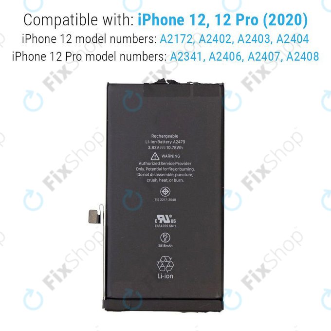 Apple iPhone 12, 12 Pro - Baterija A2479 2815mAh Service Pack