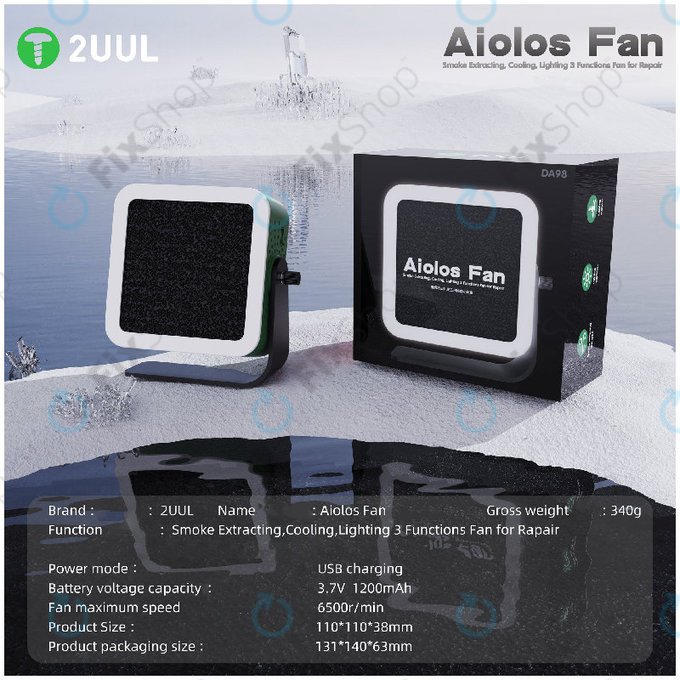 Odvod dima i ventilator za hlađenje s LED osvjetljenjem, 2UUL DA98