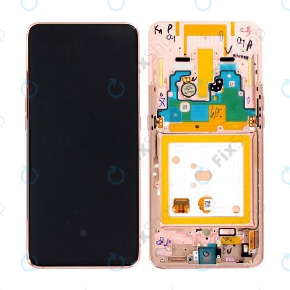 Samsung Galaxy A80 A805F - LCD zaslon + zaslon osjetljiv na dodir + okvir (Angel Gold) - GH82-20348C, GH82-20368C, GH82-20390C Originalni servisni paket