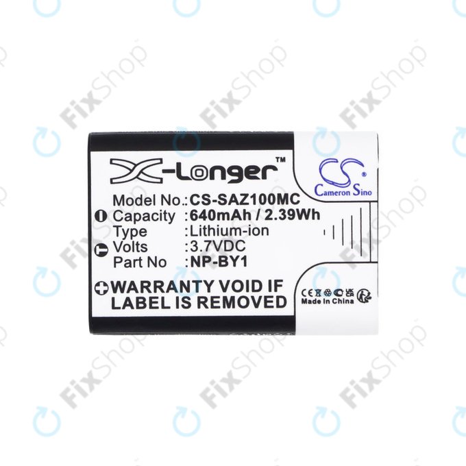 Baterija za Sony HDR-AZ1, 640mAh, Li-Ion, 3.7V, NP-BY1, HQ