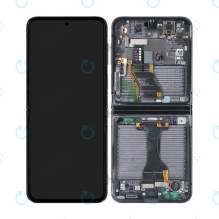 Samsung Galaxy Z Flip 5 F731B - LCD zaslon + zaslon osjetljiv na dodir + okvir (Graphite) - GH82-31827A Genuine Service Pack
