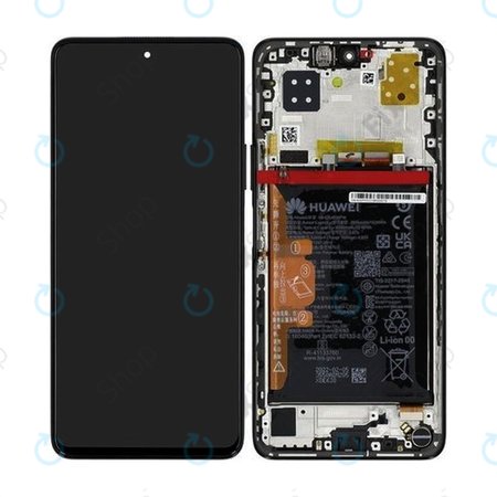Huawei Nova 9 SE JLN-LX1 JLN-LX3 - LCD zaslon + zaslon osjetljiv na dodir + okvir + baterija (ponoćno crna) - 02354UVY Genuine Service Pack