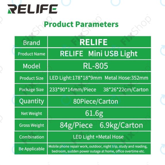 Relife RL-805 - USB Mini LED svjetiljka