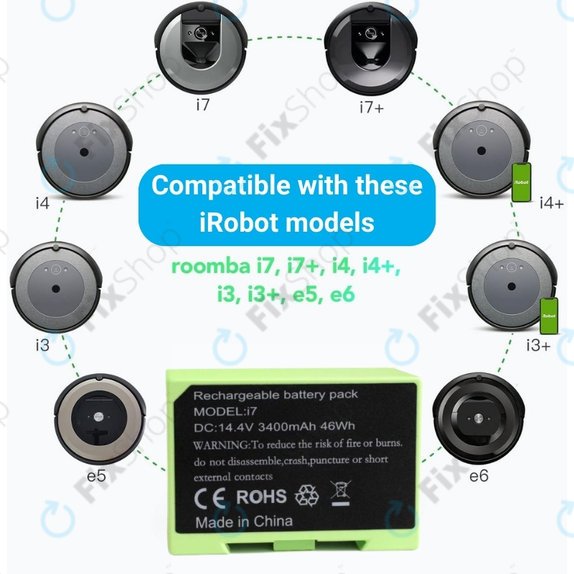 iRobot Roomba e-series, i-series - Baterija ABL-D1, 4624864, ABL-D2 3400mAh