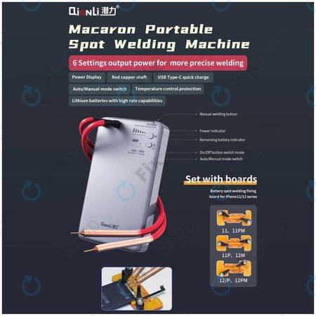 QianLi Macaron - Mikro Zavarivač za Popravak Fleksibilnih Kabela Baterije (iPhone 11 - 12 Pro Max)