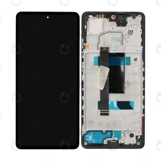 Xiaomi Redmi Note 12 Pro 5G - LCD zaslon + zaslon osjetljiv na dodir + okvir (ponoćno crna) - 5600010M1600 Originalni servisni paket