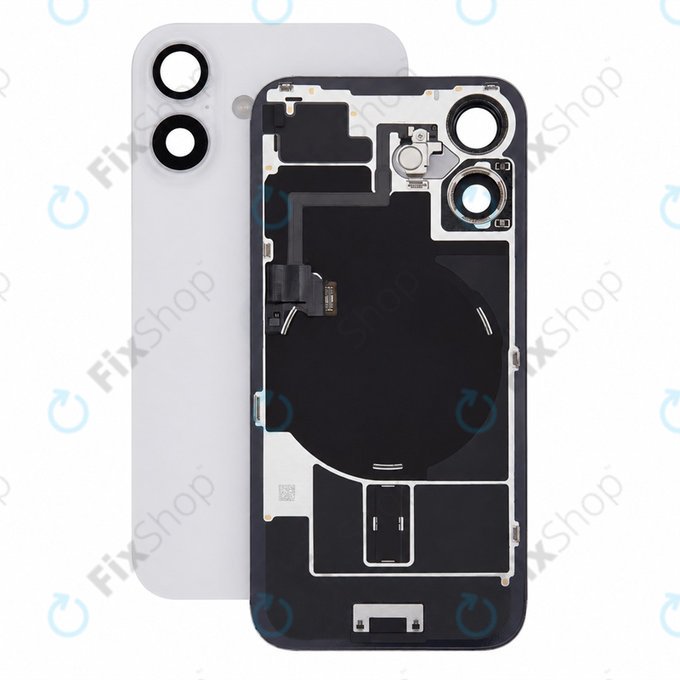 Staklo stražnjeg kućišta za iPhone 16, White, Pulled A