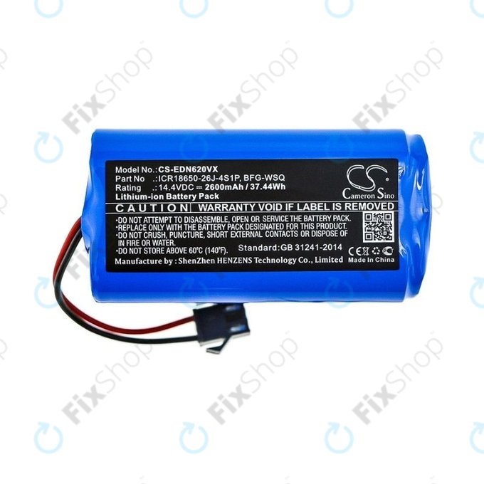 Ecovacs Deebot N79, N79S, Eufy RoboVac-series, Proscenic 850-series - Baterija BFG-WSQ, ICR18650-26J-4S1P, UR18650ZY-4S1P-AAM Li-Ion 14.4V 2600mAh HQ