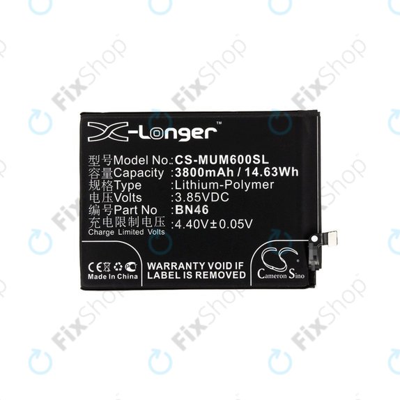 Baterija za  Xiaomi Redmi Note 8T, 3800mAh, Li-Pol, 3.85 V, BN46, HQ