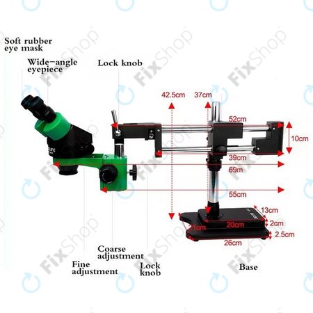 Relife RL M3T-STL2 - Trinokularni stereo mikroskop (Zeleni)