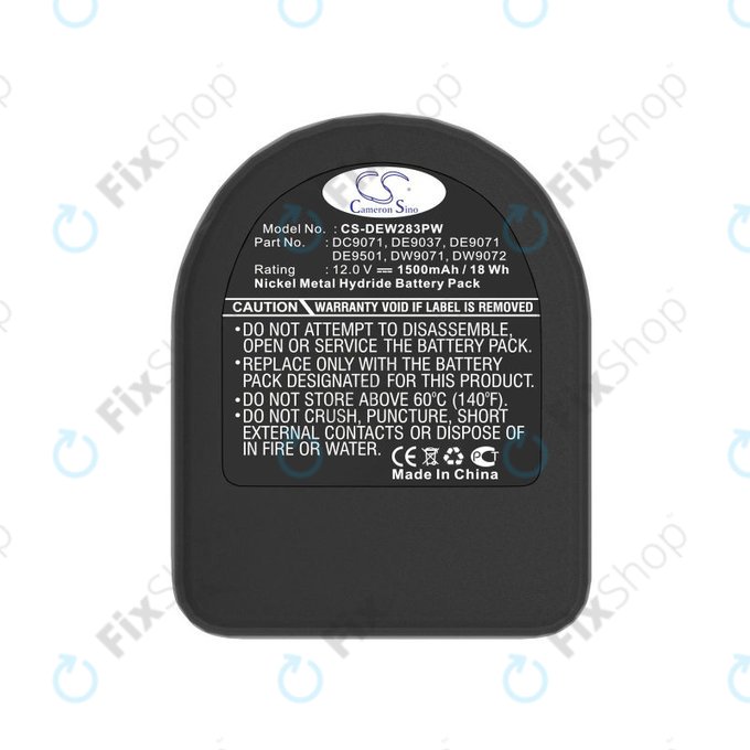 Baterija za Dewalt DCD940B2, DCD910KX, 1500mAh, Ni-MH, 12V, DC9071, DE9074, HQ