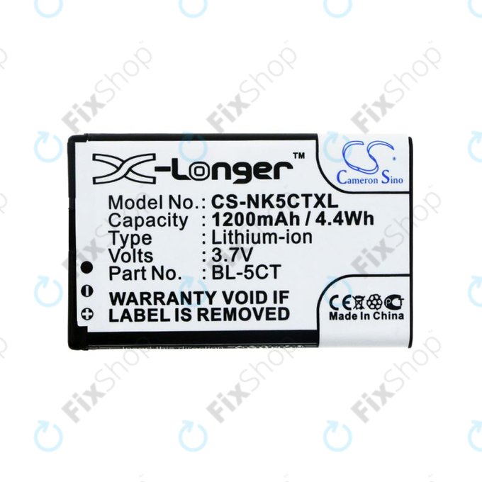 Baterija za Nokia 5220, 5630, 6303, 6700, C5, 1200mAh, Li-Ion, 3.7V, BL-5CT, HQ