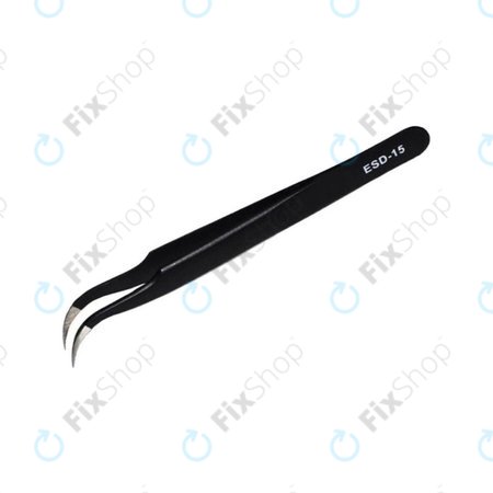 Vetus ESD-15 - Antistatička metalna pinceta sa zakrivljenim vrhom (120 mm)